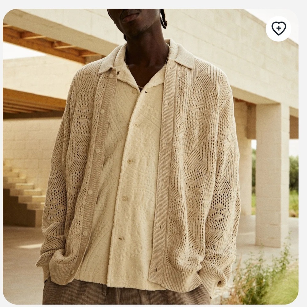 KITH TILDEN CROCHET BUTTONDOWN-BIRCH